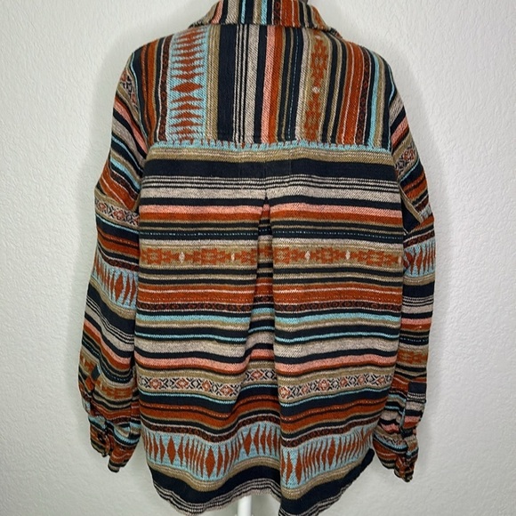 Rock & Roll Denim Cowgirl Ladies Aztec Southwest Boyfriend Fit Shirt Jacket XXL - Picture 8 of 12
